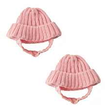 (1 Pack)Pet Knit Hat - Soft Cap for Small Dogs & Cats,-Pink 2