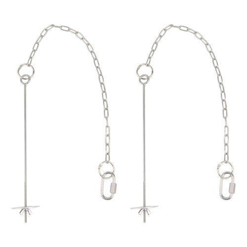 2pcs Stainless Steel Chicken Foraging Stimulators Hanging-L