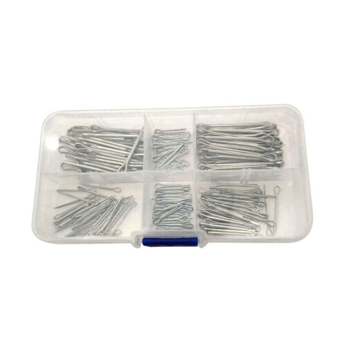 525Pc SPLIT PINS Cotter Fixings Set Assorted Sizes Zinc Plated Steel Hard Case 1