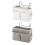 Multiple Pocket Bedside Organizers Cotton Fabric Basket-White 5