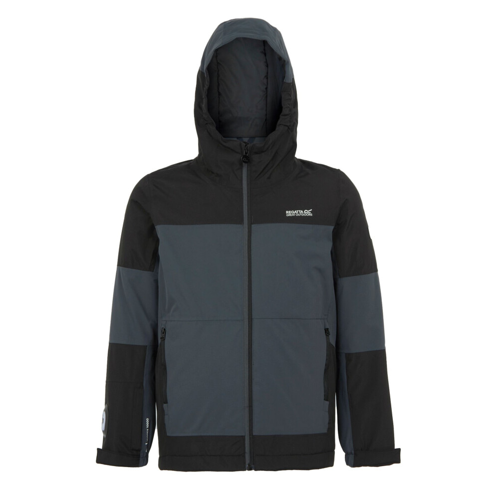 Regatta (5-6 Years, Seal Grey/Black) Childrens/Kids Beamz Iv Waterproof Jacket
