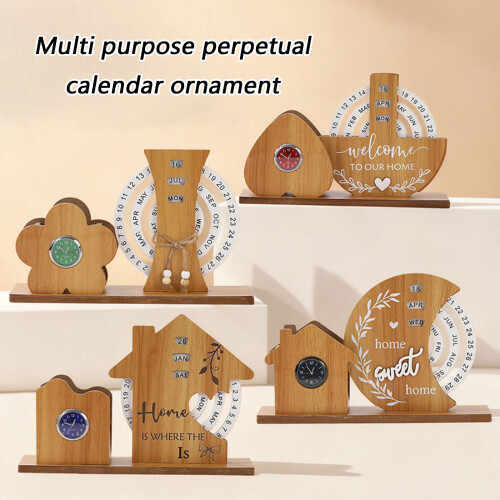 Easy to Use Manual Rotating Calendar-Boat shaped pen hold 2