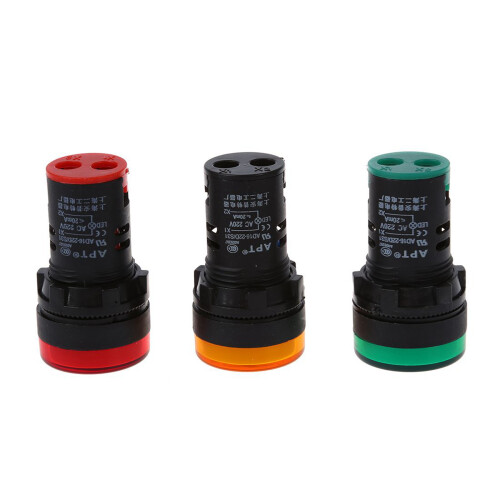 Red, yellow-green light lamp 22 mm LED  display panel AC 220 V 6 pcs 1