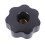 4X M10 10mm Dia Thread Black Plastic Star  Clamping Knob Grip 3