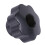 4X M10 10mm Dia Thread Black Plastic Star  Clamping Knob Grip 6