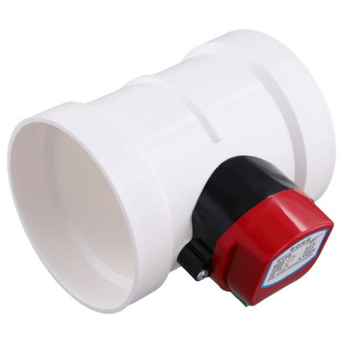 2X Plastic Motorized Damper PVC Check Valve Air Duct Volume Controller for Ventilation Pipe 220VAC 110mm 1
