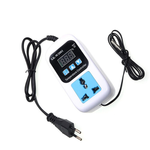 2X XK-W2001 Digital Temperature Controller Socket AC 110-220V Thermostat Regulator Socket Outlet with NTC Sensor EU Plug 1