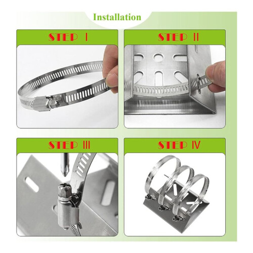 6Pcs Universal Wall Mounting Bracket with 6 Loops, Stainless Steel Vertical Pole Mount Adapter for CCTV Security Camera 2