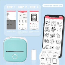 2X Impresora Doodle Dash, Impresora de Bolsillo Con Pegatinas Sin Tinta, Impresora Portátil para Fotos, Notas, álbumes de Recortes