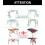 Table Leg Extenders for Folding Tables Straight/Bent Leg, Folding Table Leg Extensions, Heights Adjustable Risers 12PCS 3