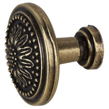 40 Pack Antique Bronzy Flower Round Handle Kitchen Cabinet Cupboard Door Drawer Pull Knob with Screws 25 X 23mm