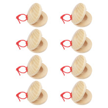40Pcs Wood Finger Castanets Smooth Kids Musical Toys for Classroom Fun