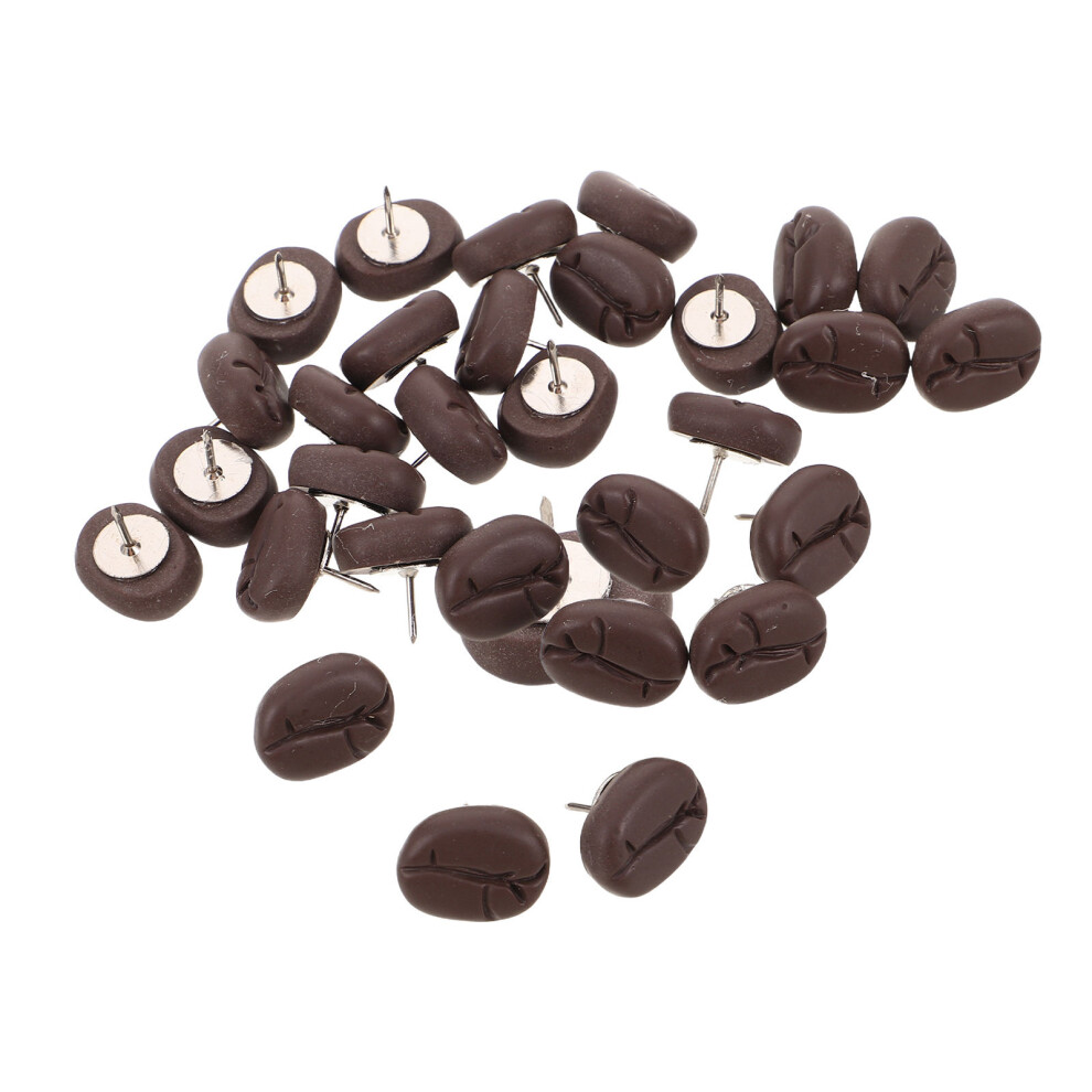 Photos - Other Office Equipment 200Pcs Creative Coffee Bean Resin Push Pins Cute Photo Wall Thumbtacks
