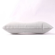 2 Pcs Outdoor Portable Folding Air Inflatable Pillow Double Sided Flocking Cushion Light Grey & Dark