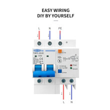 TOMZN Residual Current Circuit Breaker Main  with Surge Protector RCBO MCB with -Protection SPD 25A