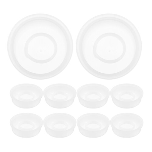 50Pcs Large Capacity White Plastic Storage Bucket Screw on Lids