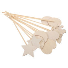 48Stk Holz Bastelset Beige Großer Vorrat Für Partys