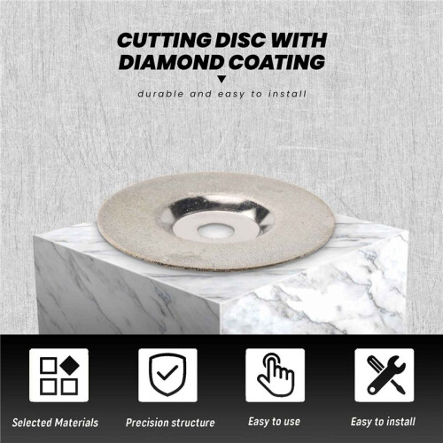 Cutting disc, for glass / stone, with diamond coating, galvanized, fine grain 1