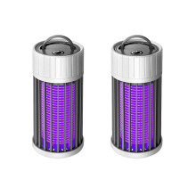 2X Lámpara de Mosquitos, USB Electric Bug Zapper 360 UV Fly Zapper, Luz Portátil para Matar Insectos Interior Y Exterior para Dormitorio Hotel