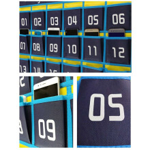 3X 42 Pochettes Numérotées Tableau Téléphone Portable Organisateur Suspendu Sac de Rangement Suspendu pour Calculatrice de Classe Supports de