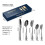 20-Piece Set, Stainless Steel Silverware Cutlery Set for 4, Unique Pattern Design, Includes Dinner Knives 7