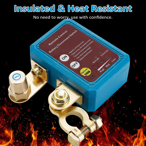 Remote Battery Disconnect Switch 12V/24V 240A Digital Display Blue 2