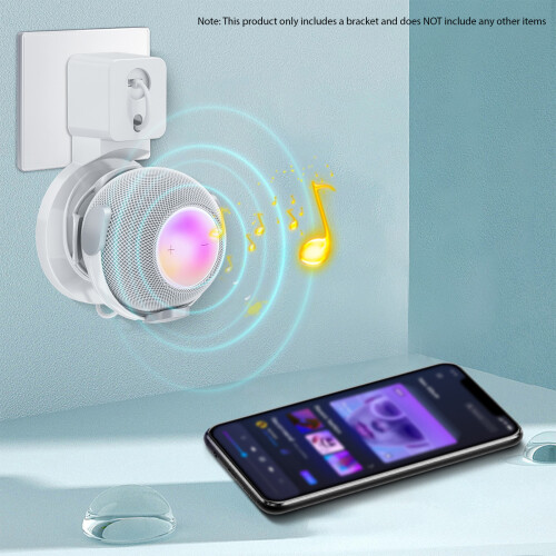 Wall-Mounted Smart Speaker Stand for HomePod Mini with Cable Management, Space Saver, White 1