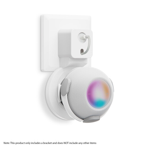 Wall-Mounted Smart Speaker Stand for HomePod Mini with Cable Management, Space Saver, White 2
