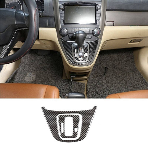 2X Car Gear Shift Panel Trim Frame Cover for  CRV 2007-2011 Carbon Fiber 1