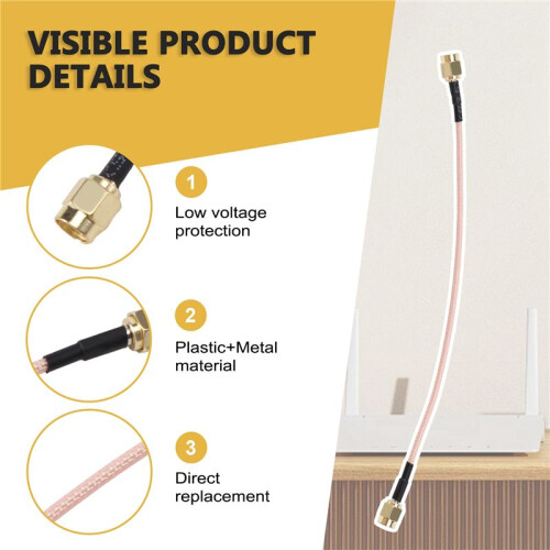 6,5 pulgada Longitud SMA macho a SMA macho Cable coleta conector 2