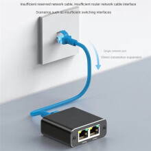 Rozdzielacz Gigabit Ethernet 1 na 2 WyjśCia, 1000Mbps - Rozdzielacz Kabla LAN/Internet - Splitte Cat5/6/7, Rozszerzenie Sieci RJ45