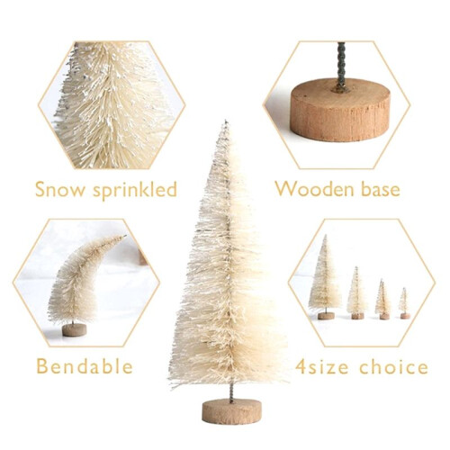 Christmaes Tree Decorations, Bottle Brush Trees Christmas Table Decorations Artificial Miniature Christmas Trees 1