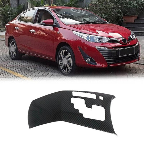 2X Carbon Carbon Fiber Central Gear Shift Panel Kontrollpanel Dekal InteriöR Modifiering för  VIOS 2016-2021 1