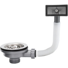 Kitchen Sink Waste Kit, Sink Overflow Kit, 114mm Kitchen Sink Strainer,with Overflow Pipes & Square Drain Cover