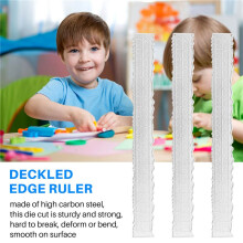 3 Pieces 8.4 Inches Metal Irregular Edges Ruler Edges Ruler for Card Making Scrapbooking Decor School Office Tools