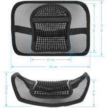 Support Dorsal en Maille pour Chaise de Bureau, Support Lombaire / Dossier de Chaise avec Support de Dos à Sangle éLastique pour SièGe D'Auto /