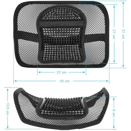 Support Dorsal en Maille pour Chaise de Bureau, Support Lombaire / Dossier de Chaise avec Support de Dos à Sangle éLastique pour SièGe D'Auto /