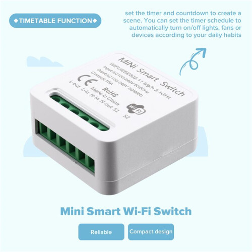 WiFi Relay , DIY Timer Light  Module  Life/Tuya Application, Wireless Remote Control