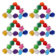 2500Stk Flauschige Glitzer Pompoms Bastelball Schmuck Mehrfarbig