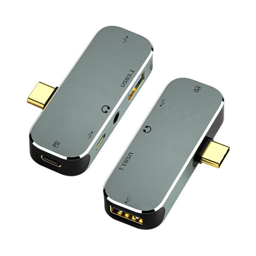 PC Computer Type-C Extension Hub 3.55mm Jack PD100W USB3.0/USB2.0/USB3.1 -Compatible USB Extender YX04 X1