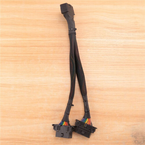 2 iN 1 OBD2 Extension Cable OBDII Male to 2 Female Splitter Car Computer Connection Conversion Plug Socket 30CM 1