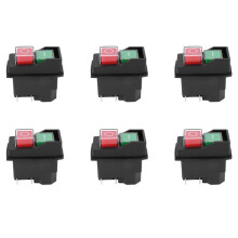 6X Waterproof Electromagnetic Push Button 5 Pins KJD17 220-240V Coil Magnetic Power Tool Safety Switches