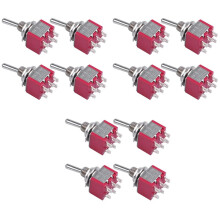 12Pcs AC 250V 2A 120V 5A Bornes A 6 Broches / OFF / DPDT Commutateurs A Bascule
