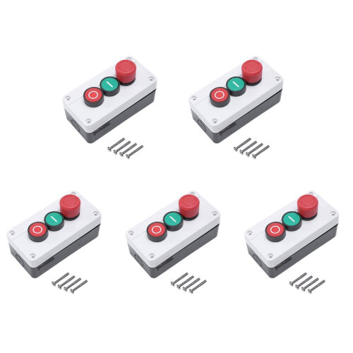 5X NC Emergency Stop NO Red Green Momentary Push Button  Station 600V 10A