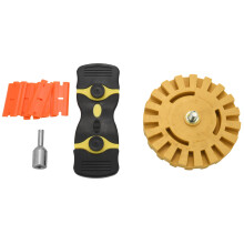 Eraser Wheel Decal Remover Set 4 Inch Adhesive Sticker and Vinyl Remover with Plastic Blades and Drill Adapter