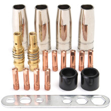 19Pcs MB15AK Welding Torch Nozzle Part Kit Conical Nozzle Sleeve Rod Tool Set for 15AK MIG MAG Accessories 1.2mm