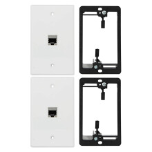Cat6 Muurplaat 1 Poort 1 Gang RJ45 voor Muurplaat + Laagspanningsmontagebeugel + Vrouwelijk CAT6A Volledig Afgeschermd