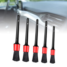5PCS Car Interior Cleaning Brush Set, Soft Bristle Dusting Tools for Vents & Hubs