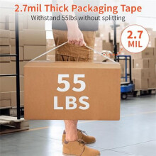 3 Roll Clear Packaging Tape Tape Dispenser, Heavy Duty Packaging Tape Refills for Shipping Packaging Mailing