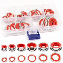 120pcs A/C Gasket Assortment,AC Compressor Seals Automotive Air Conditioning Compressor Port Seal Washer Kit